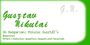 gusztav mikulai business card